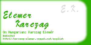 elemer karczag business card