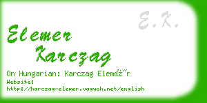 elemer karczag business card